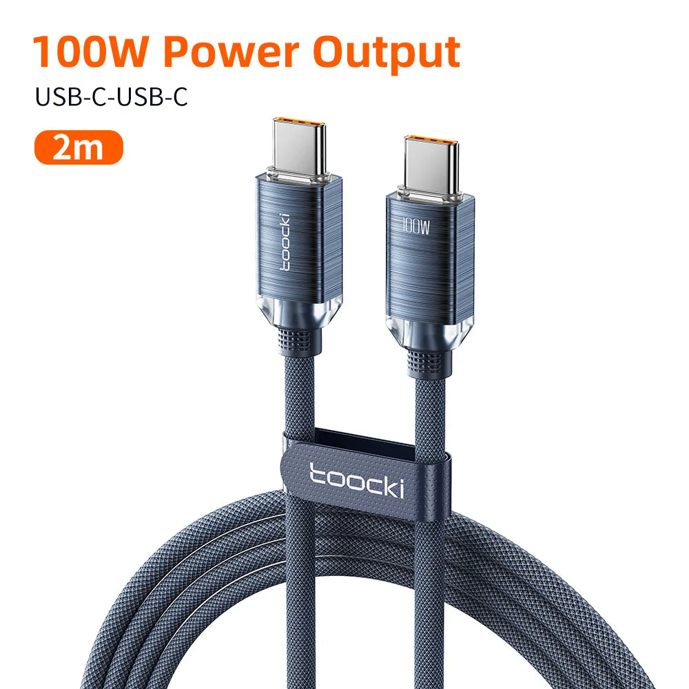 PD100W Fast Charging Cable USB C to C for Iphone 15 Type C to Type C Wire Phone Charger for Samsung Xiaomi Hoco Data Cord