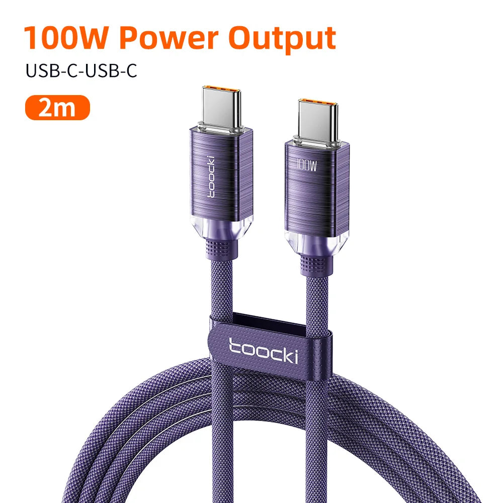 PD100W Fast Charging Cable USB C to C for Iphone 15 Type C to Type C Wire Phone Charger for Samsung Xiaomi Hoco Data Cord