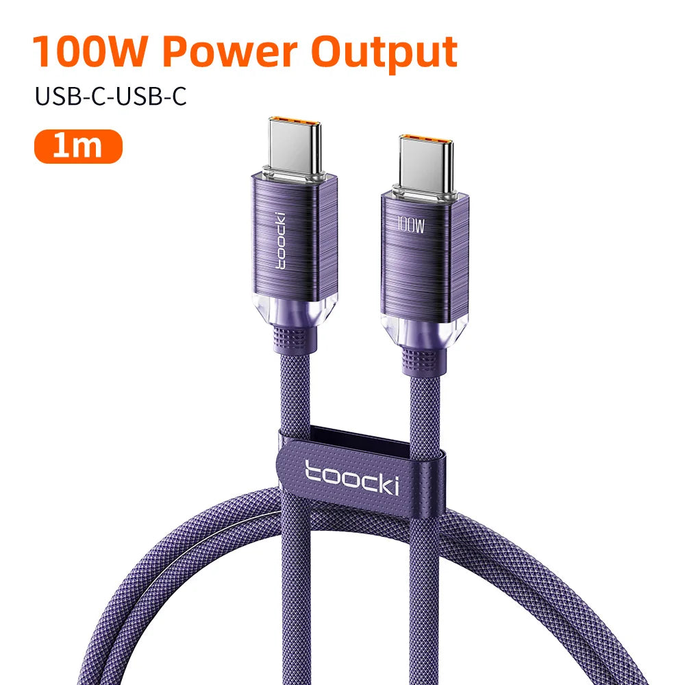 PD100W Fast Charging Cable USB C to C for Iphone 15 Type C to Type C Wire Phone Charger for Samsung Xiaomi Hoco Data Cord
