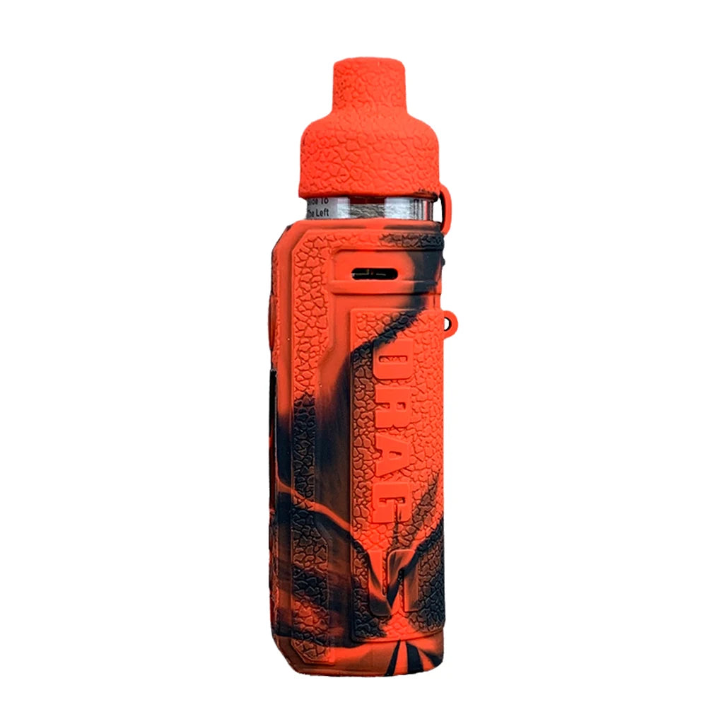 Coque silicone VapThor noir et rouge pour Voopoo Drag S, antichoc, antiglisse, confort, résistant à l'eau
