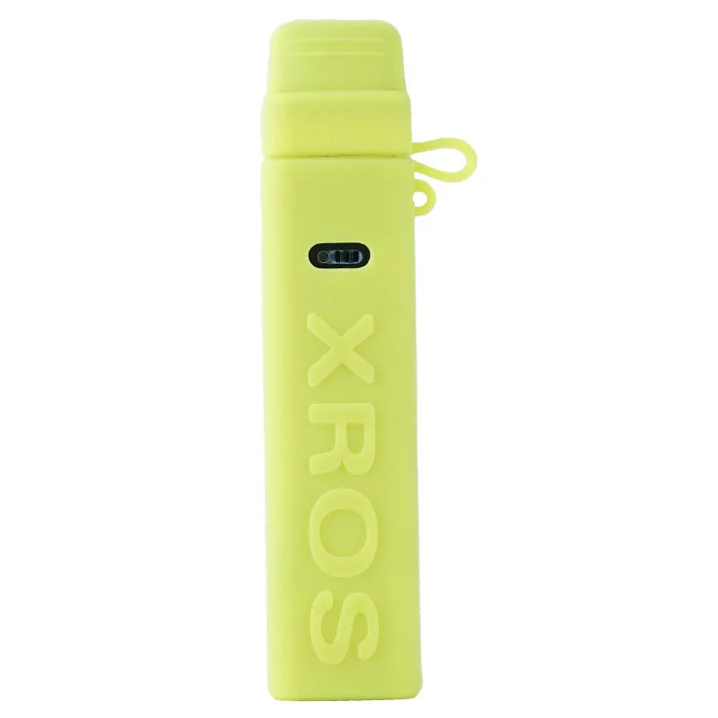Coque silicone jaune VapThor pour Vaporesso XROS, texture antichoc, antiglisse, résistante