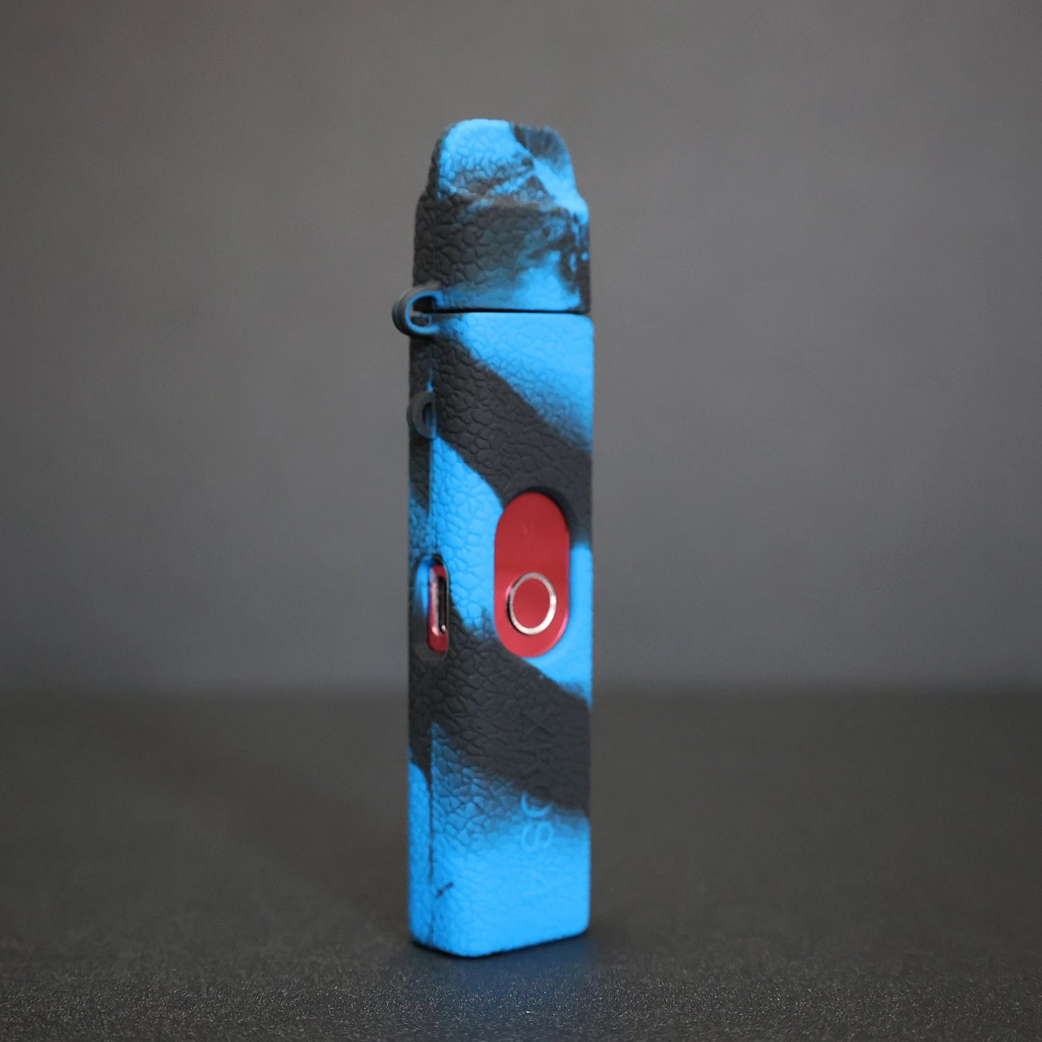 Coque silicone VapThor noir et bleu pour Vaporesso XROS 4, texture antichoc, antiglisse, résistante